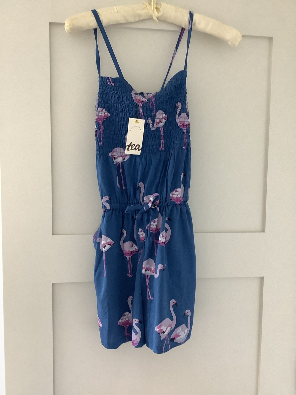 Tea Collection Flamingo Romper, NWT, Size 14